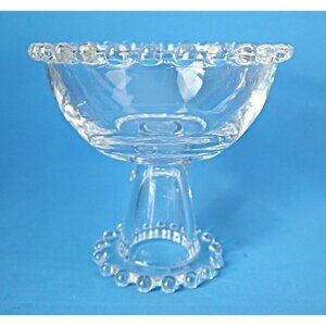 Vintage Candlewick Glass Compote Footed Pedestal Candy Dish Imperial Glass Cente